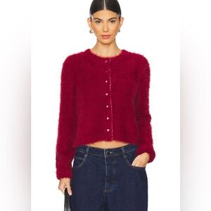Free People Celeste Cardigan in Aged Red